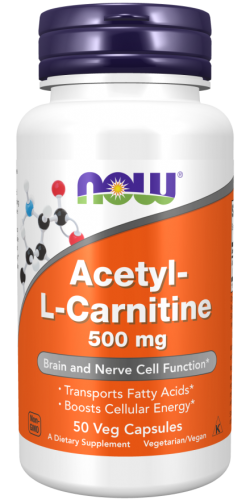NOW Foods ALC  karnityna (Acetyl L-karnityny) 500mg 50 kaps.