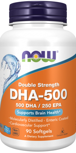 NOW DHA-500 omega 3 kwasy DHA EPA 90 kaps.