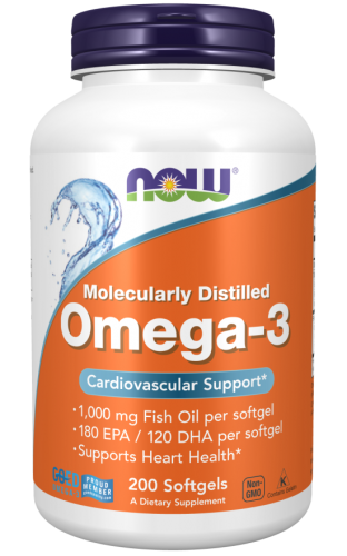 NOW Foods OMEGA-3 omega 3 DHA EPA 1000mg 200 kaps