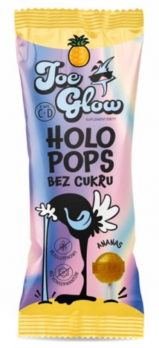 HOLOPOPS LIZAK KULKA Joe Glow WITAMINA C D3 Ananas BEZ CUKRU BARWNIKÓW