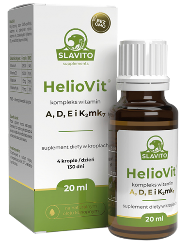 SLAVITO HelioVit witamina A D3 E K2 MK-7 krople ADEK