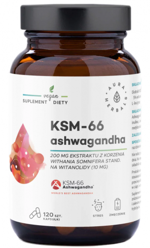 Aura Herbals ASHWAGANDHA KSM-66 Ekstrakt STRES 120kaps