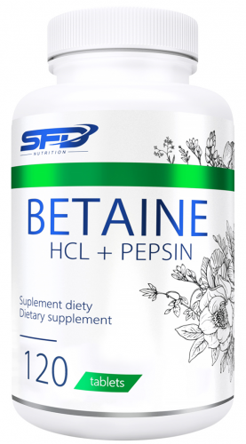 SFD BETAINE HCL Betaina + PEPSYNA 120tab TRAWIENIE