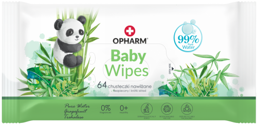 Baby Wipes CHUSTECZKI NAWILŻANE 99% WODA 64szt POLSKIE Opharm