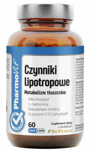 Pharmovit CZYNNIKI LIPOTROPOWE Cholina INOZYTOL B6 B12 Kwas foliowy