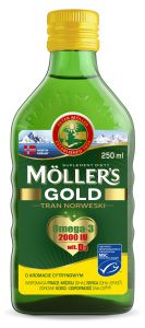 Moller\'s Gold TRAN Omega 3 DHA EPA CYTRYNOWY 250ml