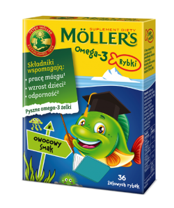 Moller\'s Tran RYBKI dla dzieci Omega 3 OWOCOWE