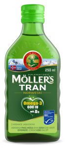 Moller\'s TRAN Omega 3 DHA EPA JABŁKOWY 250ml