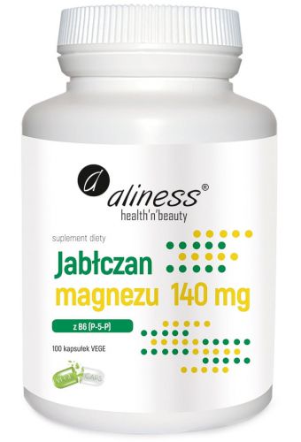 Aliness Magnez Jabłczan magnezu witamina B6 100 kaps malat