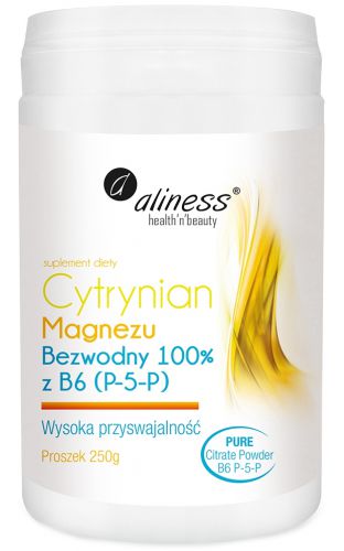 Aliness CYTRYNIAN MAGNEZU BEZWODNY magnez 100% +  B6 (P-5-P)