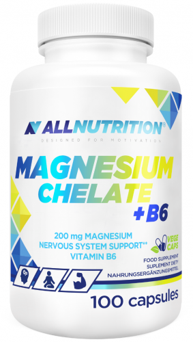 ALLNUTRITION MAGNESIUM CHELATE + B6 MAGNEZ SKURCZE ZMĘCZENIE ENERGIA