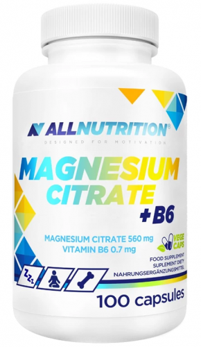 ALLNUTRITION MAGNESIUM CITRATE + B6 MAGNEZ CYTRYNIAN SKURCZE MIĘŚNIE