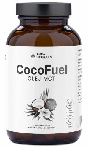 AURA HERBALS CocoFuel OLEJ MCT Z KOKOSA w kapsułkach DIETA KETO 100k