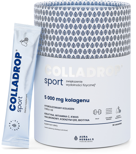 Aura Herbals COLLADROP SPORT KOLAGEN MORSKI Kreatyna MIĘŚNIE SIŁA MANGO