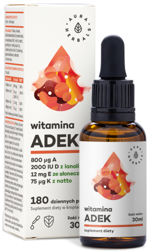 AURA HERBALS ADEK A + D3 + E + K2 MK7 krople 30ml