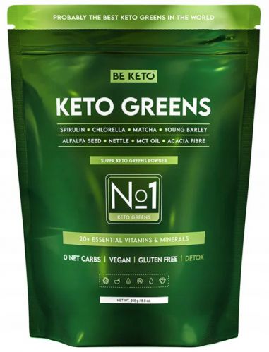 BE KETO GREENS Zielony Koktajl SPIRULINA CHLORELLA WITAMINY Detox Trawienie