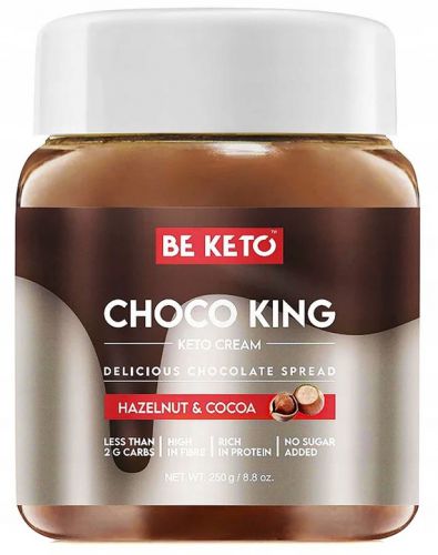 Be Keto KREM CZEKOLADOWY KRÓL 250g BIAŁKO BŁONNIK Bez cukru KETO