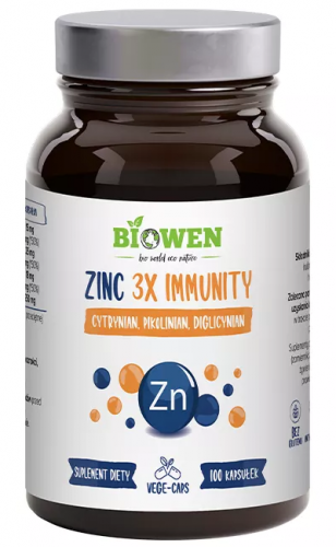 BIOWEN Zinc 3X Immunity CYNK CYTRYNIAN PIKOLINIAN Czysty Skład