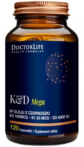 Doctor Life WITAMINA K2 D3 4000 K&D MEGA olej z czarnuszki MOCNE KOŚCI