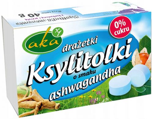 DRAŻETKI PUDROWE KSYLITOLKI Z ASHWAGANDHĄ BEZ CUKRU AKA