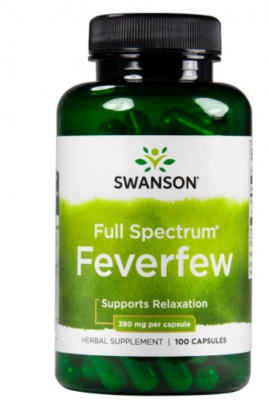 SWANSON ZŁOCIEŃ MARUNA feverfew MIGRENA 380 mg 100 kap