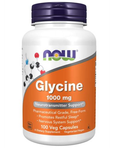 NOW FOODS Glycine GLICYNA 1000mg USPOKOJENIE SEN