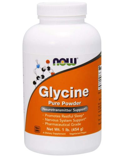 NOW FOODS Glycine GLICYNA PAMIĘĆ SEN 454g CZYSTA