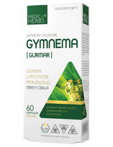 Medica Herbs GYMNEMA SYLVESTRE GURMAR Cukrzyca 60k