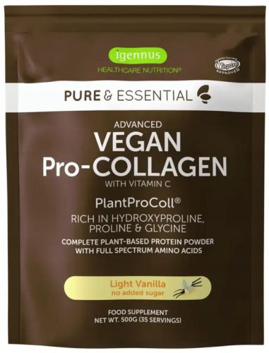 Igennus WEGAŃSKI KOLAGEN w proszku PEPTYDY Wanilia Pro-COLLAGEN