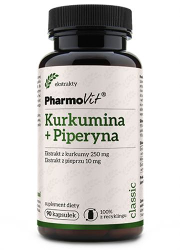 PharmoVit KURKUMA kurkumin 95% + PIEPRZ 95% 90 kaps piperyna