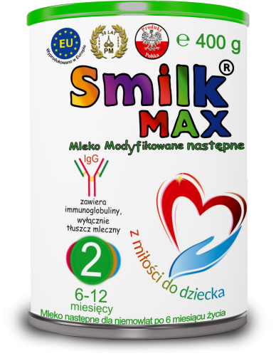 Smilk MLEKO MODYFIKOWANE NASTĘPNE MAX 2 400g WITAMINY Dla Niemowląt 6mc+