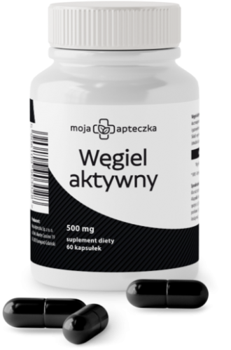 Moja Apteczka WĘGIEL AKTYWNY 500mg Aktywowany CZYSTY BEZ DODATKÓW