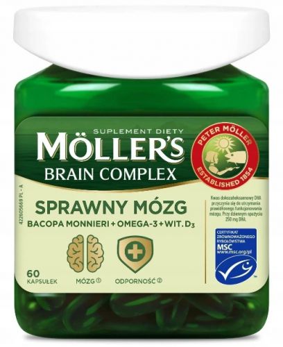 Mollers BRAIN COMPLEX Omega-3 bacopa SPRAWNY MÓZG