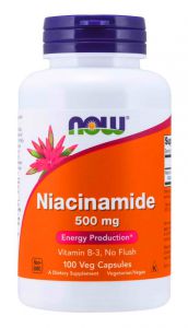 NOW FOODS Niacyna Niacinamide 500 mg Witamina B3 100 kaps.
