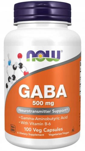 GABA 500mg 100k RELAKS SEN STRES wit B6 NOW Foods