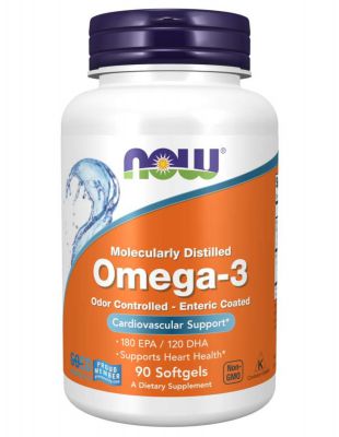 Now Foods KWASY OMEGA-3 Destylowane DHA EPA 90kap