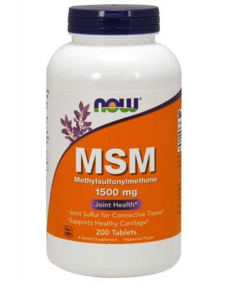 NOW Foods MSM 1500 siarka ORGANICZNA stawy kolagen 200tab