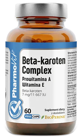 PharmoVit BETA KAROTEN COMPLEX Prowitamina A Wit. E ZDROWA SKÓRA CERA