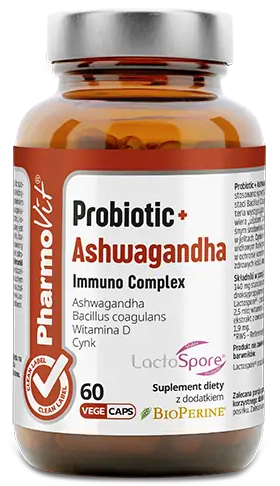 PharmoVit PROBIOTIC+ ASHWAGANDHA Probiotyk D3 CYNK
