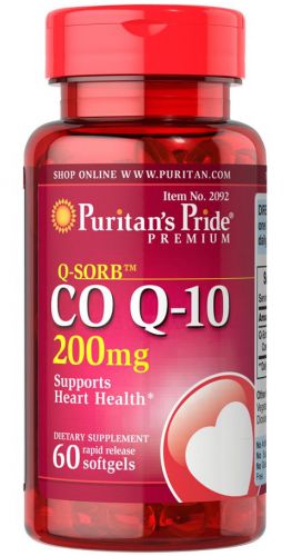 Puritan\'s Pride KOENZYM Q10 200 mg CoQ10 60k SERCE