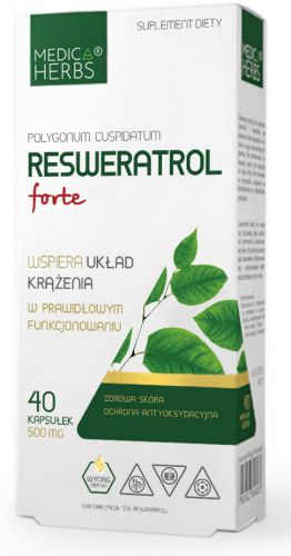 RESVERATROL czystego 250mg resweratrol Medica Herbs 40 kap