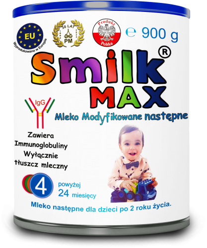 Smilk MAX 4 MLEKO MODYFIKOWANE NASTĘPNE 900g WITAMINY Dla dzieci 2+