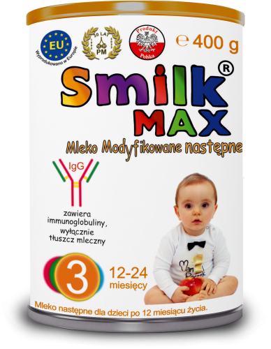 Smilk MLEKO MODYFIKOWANE NASTĘPNE dla dzieci MAX 3 400g 12-24 miesięcy