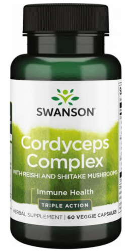 Swanson CORDYCEPS COMPLEX Grzyby REISHI SHIITAKE ENERGIA ODPORNOŚĆ