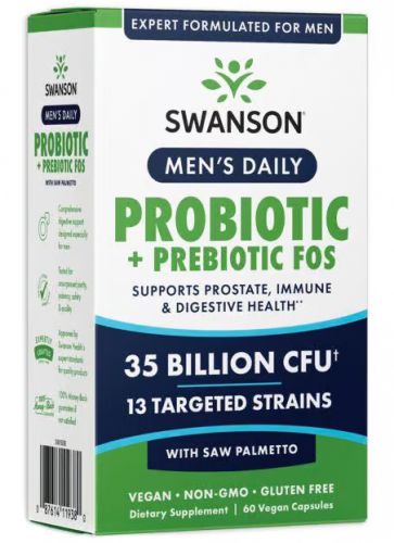 SWANSON Men\'s Daily PROBIOTYK DLA MĘŻCZYZN Jelita Trawienie PROSTATA