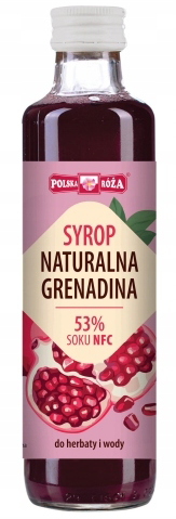 SYROP NATURALNA GRENADINA SOK Z GRANATÓW 250ml POLSKA RÓŻA