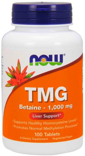 TMG  BETAINA trimetyloglicyna z buraka 1000mg 100tab  NOW FOODS