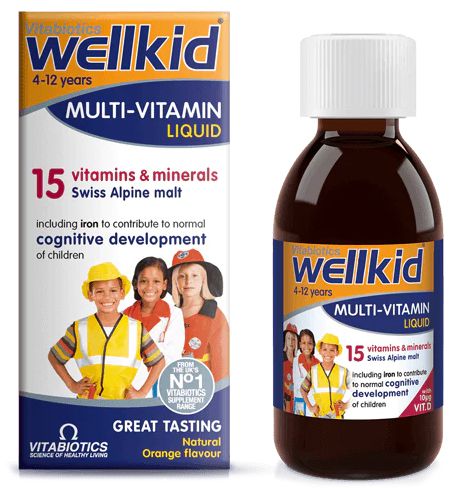 VITABIOTICS Wellkid MULTIWITAMINA WITAMINY I MINERAŁY w płynie DLA DZIECI