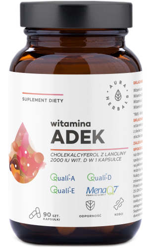 AURA HERBALS Witamina ADEK A + D3 + E + K2 MK7