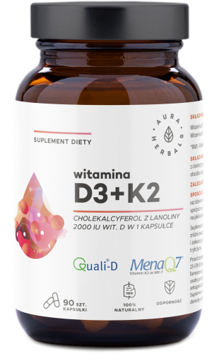 Aura Herbals WITAMINA D3 + K2 czysta BEZ DODATKÓW